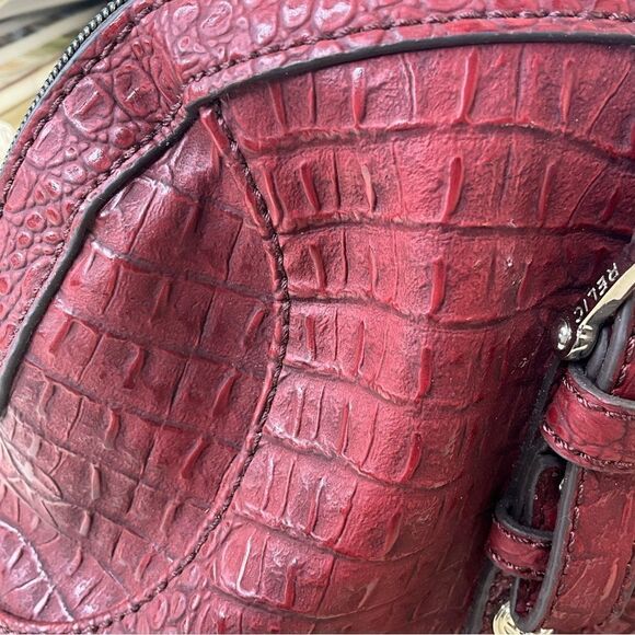 Rellic Croc Purse Burgundy Front and Back Straps With Buckles NWT - Picture 16 of 16